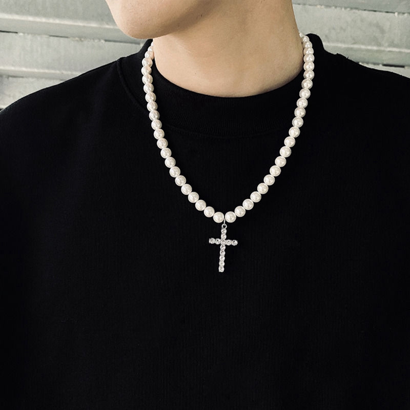 Vòng cổ ngọc trai cá tính phong cách Hip-hop