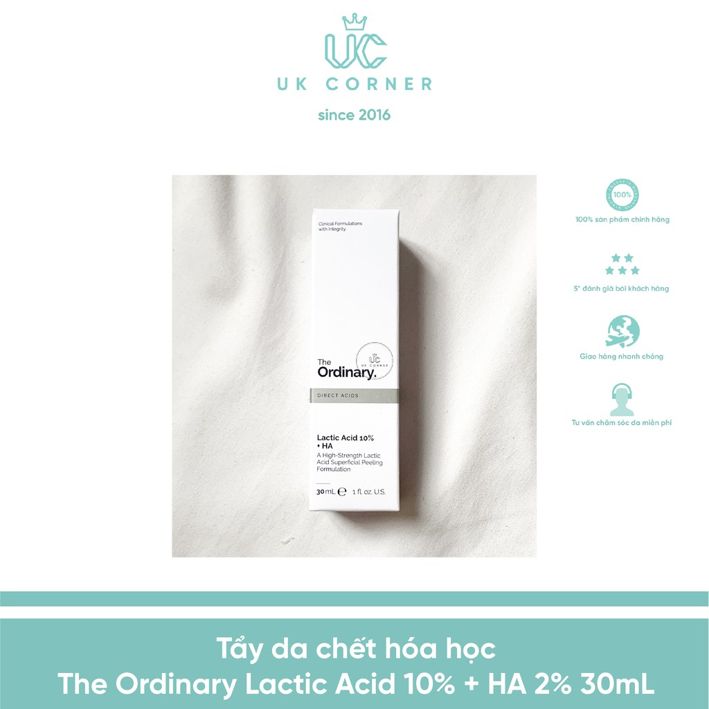 [Vỏ xấu] Tẩy da chết hóa học The Ordinary Lactic Acid 10% + HA 2% 30mL