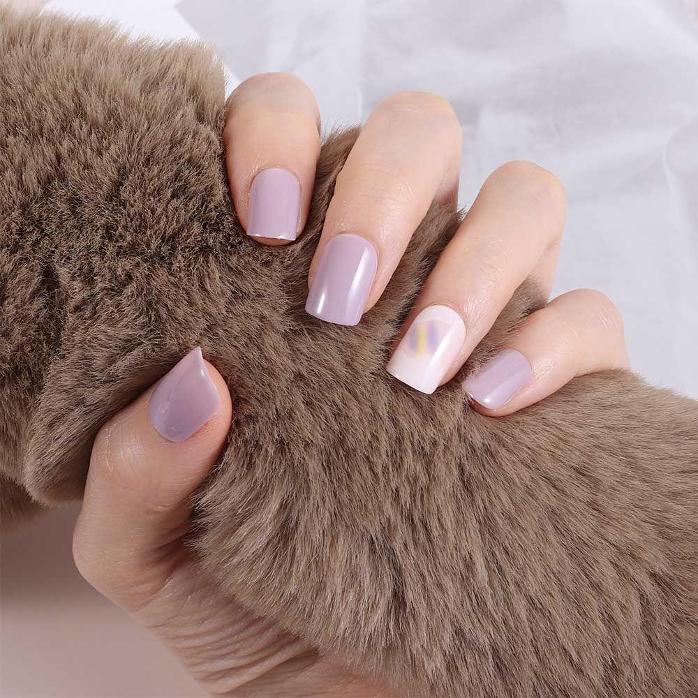 CACTU Bộ Móng Tay Giả Đầu Tròn Che Phủ Toàn Diện