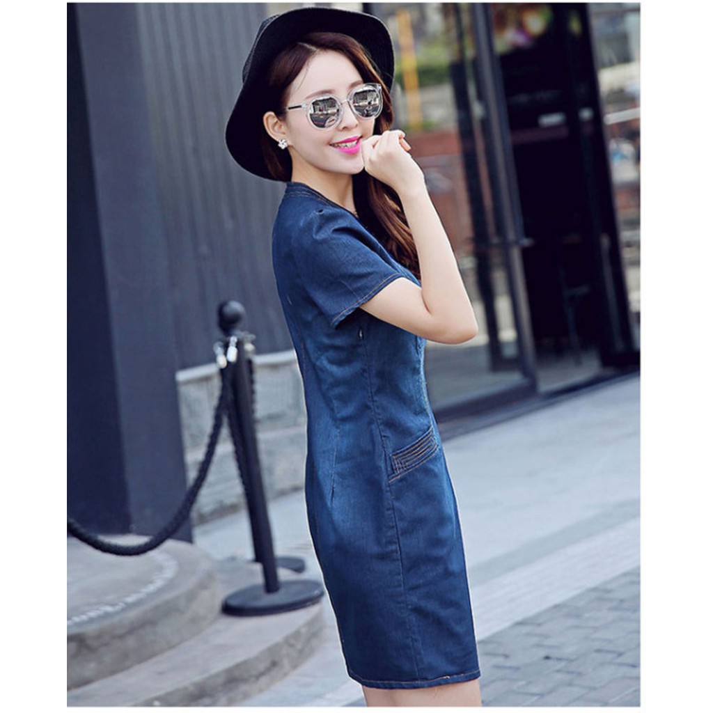 Đầm jean phối túi size M L XL XXL