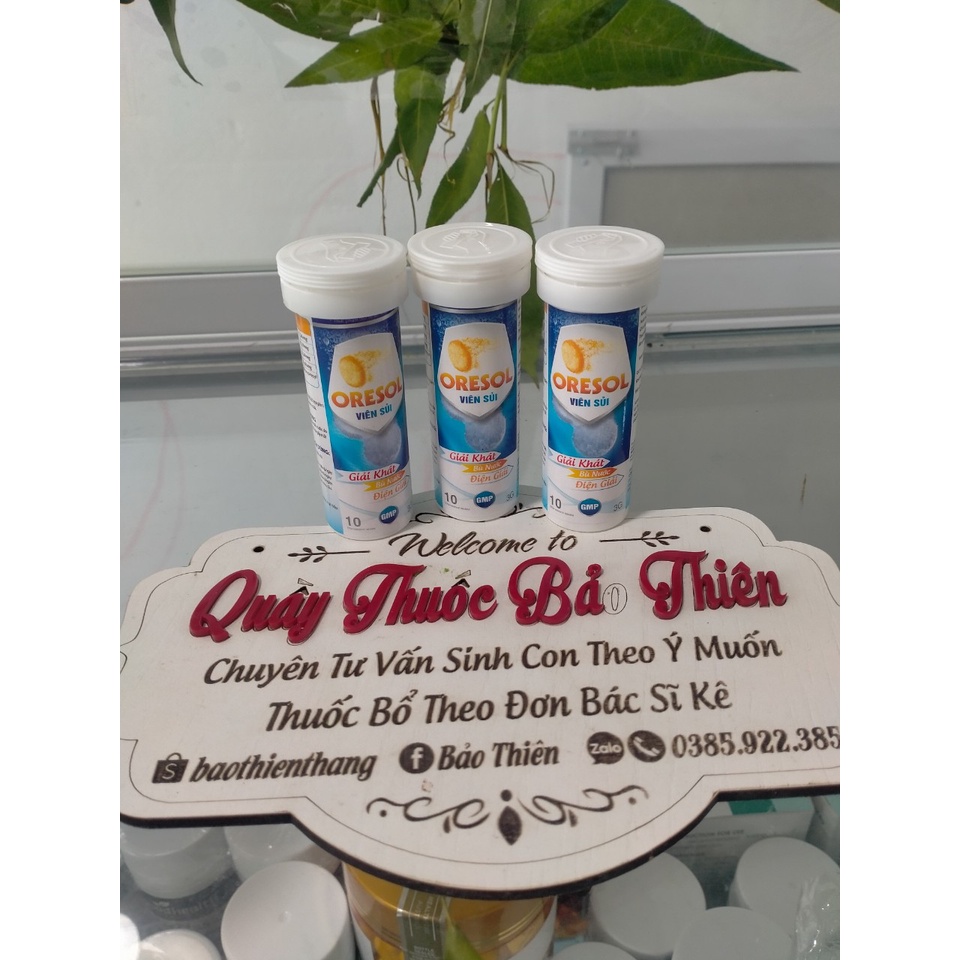Viên sủi bù nước và chất điện giải Oresol  - dùng sau khi chơi thể thao, bị sốt, mất nước - Tuýp 10 viên