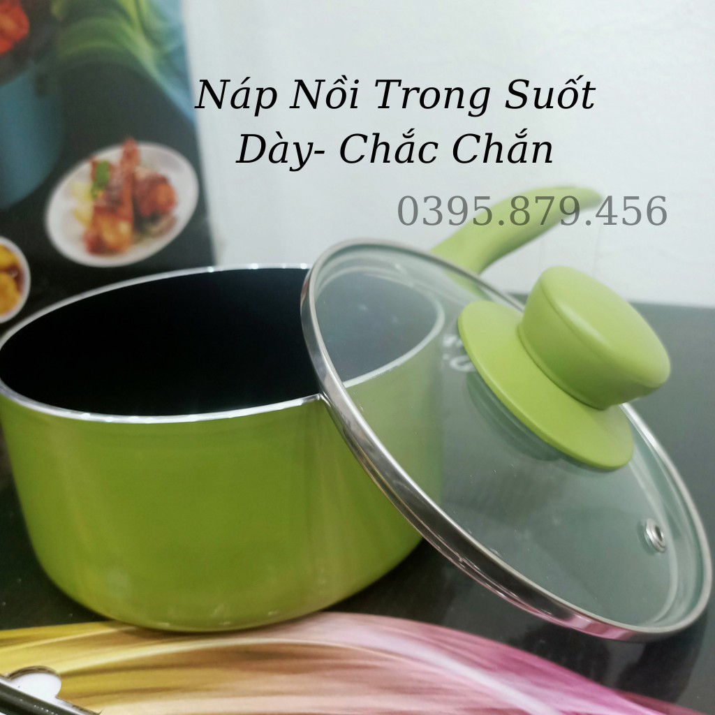 Nồi Quánh Bột, Xoong Nấu Bột Chống Dính Aulux 14cm 16cm - An Toàn, Chất Lượng Cho Bé.