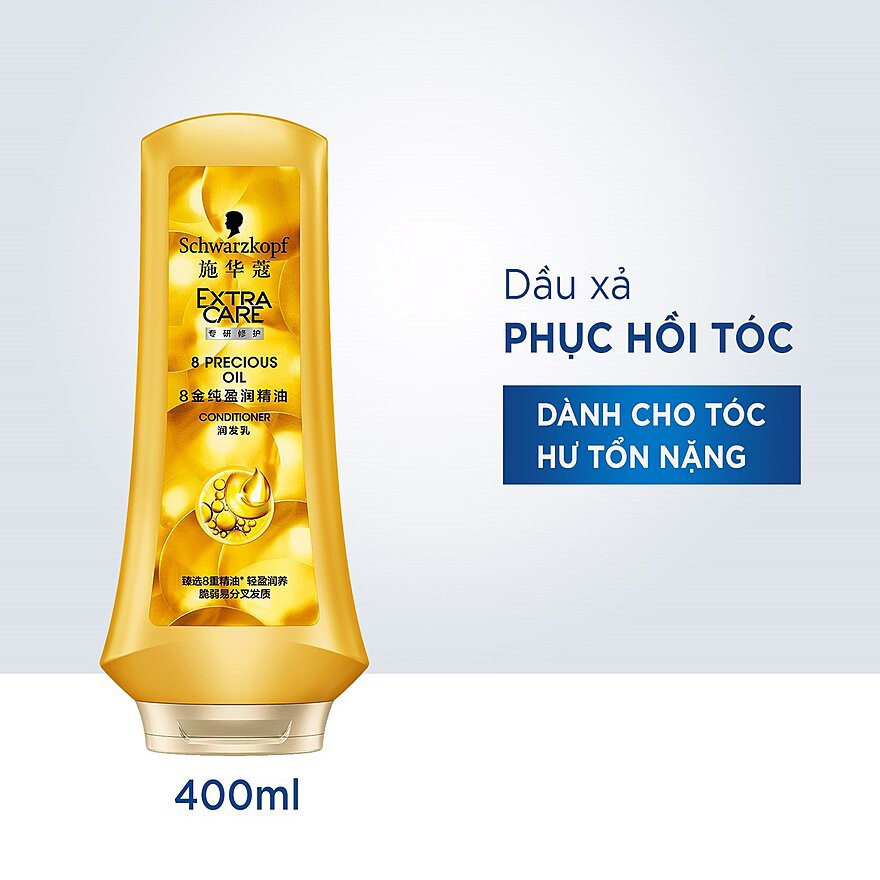 Dầu Xả Schwarzkopf Extra Care 8 Precious Oil Phục Hồi Tóc Hư Tổn 400ml