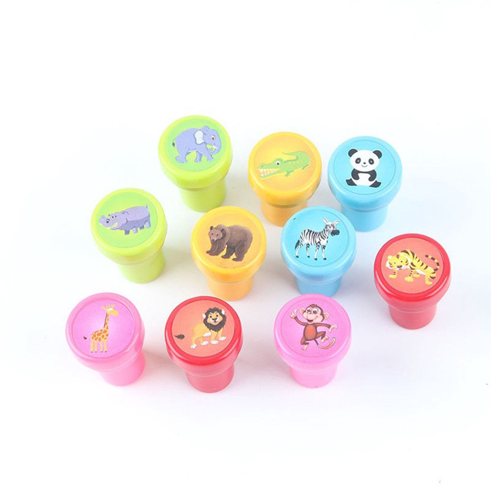 Bộ 10 món đồ chơi đóng dấu động vật cho trẻ em