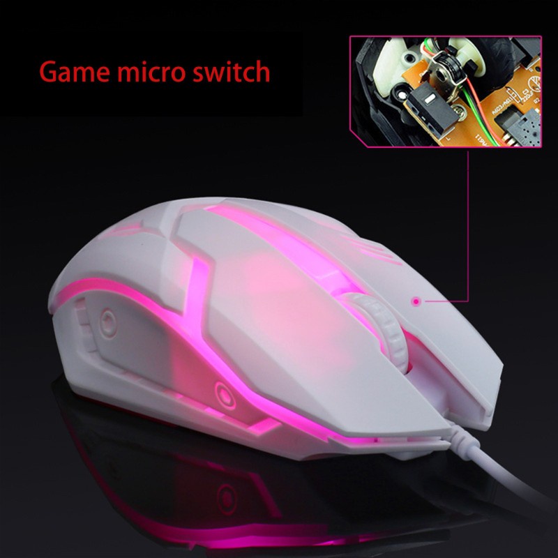 Chuột Gaming White Siêu Bền-Chuột Chơi Game Có Dây 1200 Dpi Kèm Đèn Led Nền | BigBuy360 - bigbuy360.vn