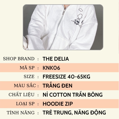 Áo Khoác Nỉ Form Rộng Nữ The Delia Áo Hoodie Zip Nữ Form Rộng Nỉ Bông Có Mũ Khóa Kéo My Friends KNK06 | BigBuy360 - bigbuy360.vn