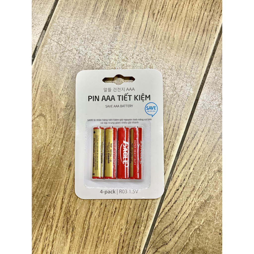 VỈ 4 VIÊN PIN AAA PINACO, combo bốn cục pin 3A, bin 3 A không sạc giá rẻ chất lượng cao, PINACO siêu tiết kiệm battery