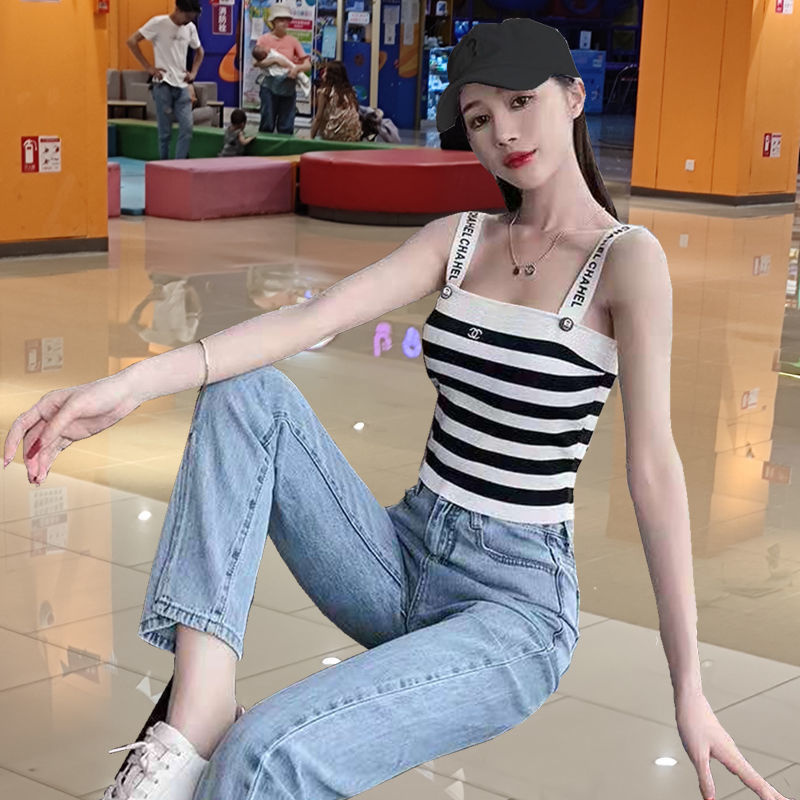 CHANEL Áo Nữ Không Tay Họa Tiết Sọc Thời Trang Quyến Rũ | BigBuy360 - bigbuy360.vn