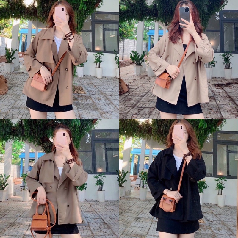 Áo khoác blazer manto vest nữ trơn