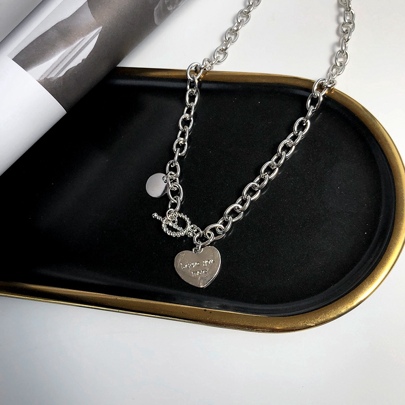 SUXI Dây chuyền choker mặt hình trái tim thời trang