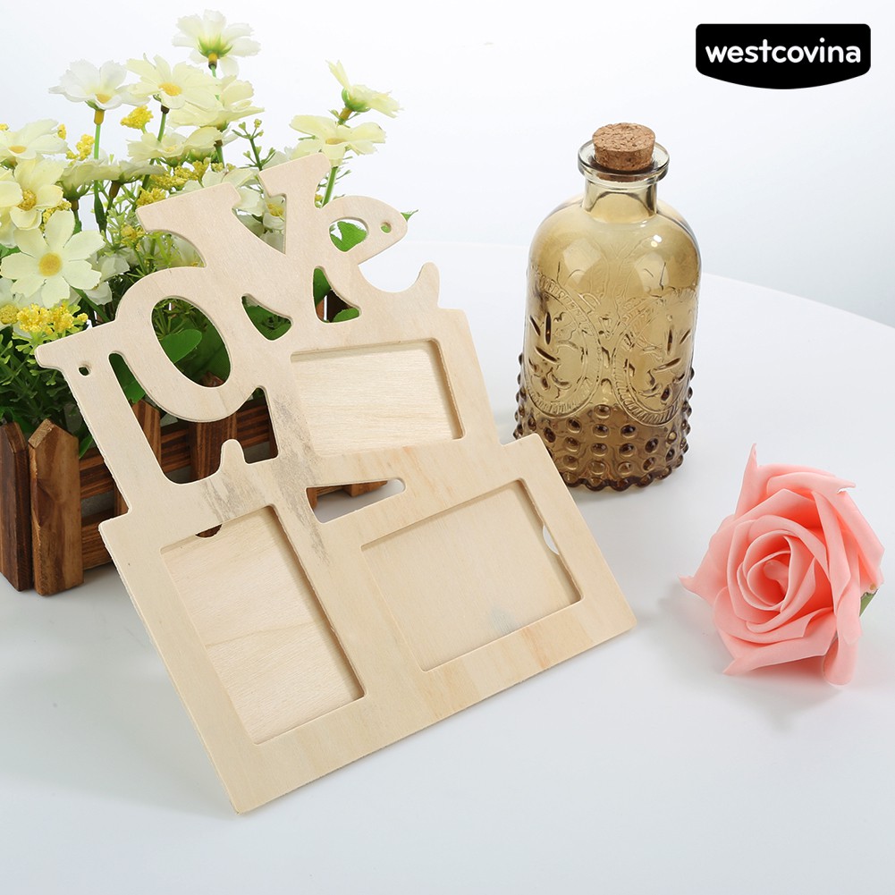 Khung Ảnh Bằng Gỗ Khắc Chữ Love 3 Trong 1 tiện dụng