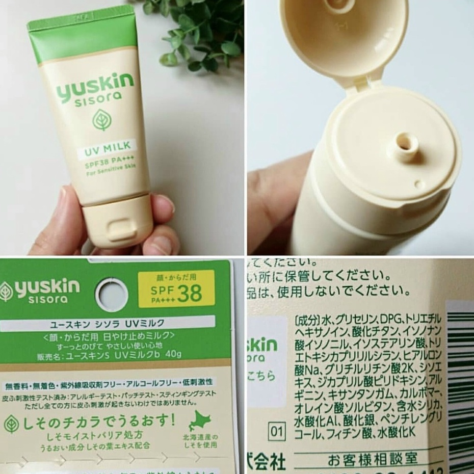 Sữa Chống Nắng Yuskin Sisora UV Milk Chiết Xuất Lá Tía Tô (Tuýp 40g​)