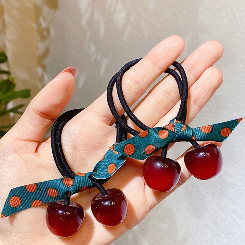 Dây Buộc Tóc Quả Cherry Co Giãn Dành Cho Nữ