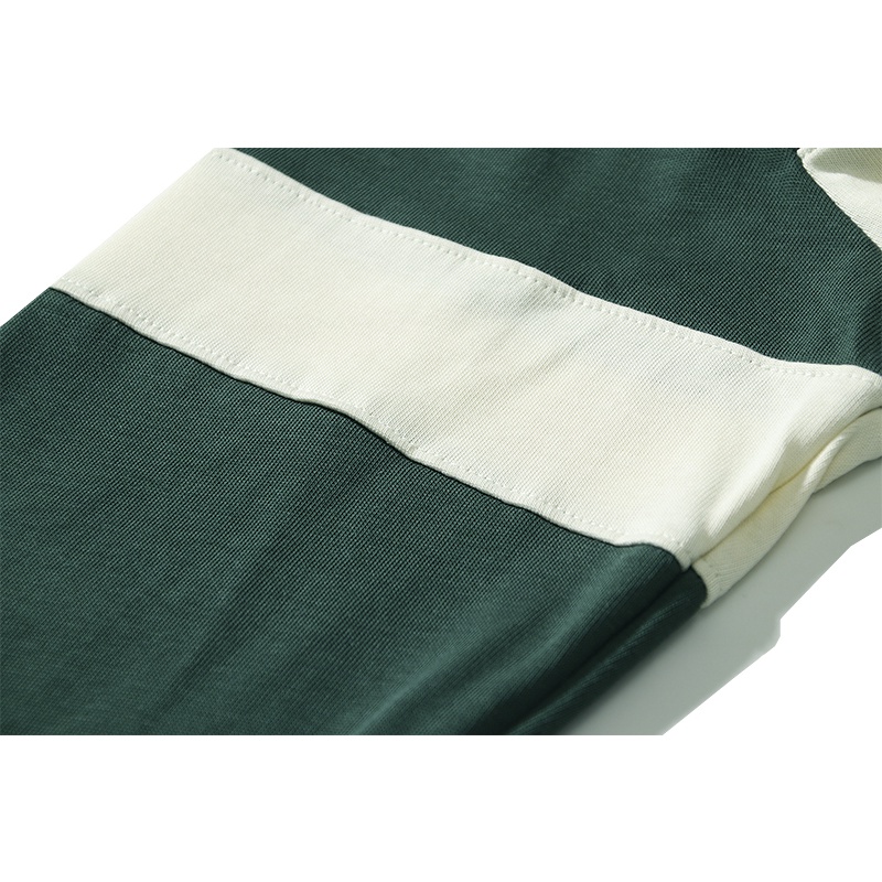 Eye-áo sweater Polo Kẻ Sọc Thêu Chữ Mặt Cười Xu Hướng Đường Phố Cao Cấp