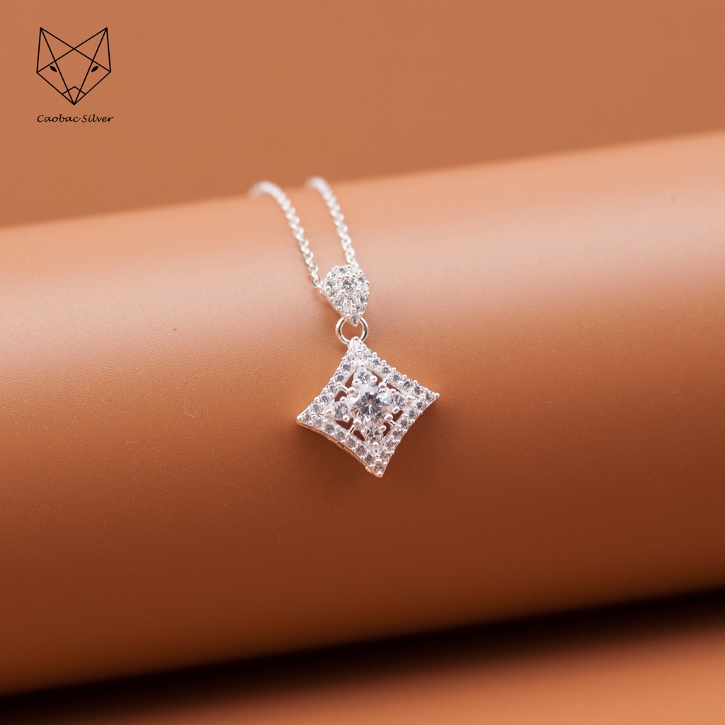 Dây Chuyền Bạc Ta Cao Cấp CaoBac Silver Thoi Lồng Hoa Phong Cách Cho Bạn Gái
