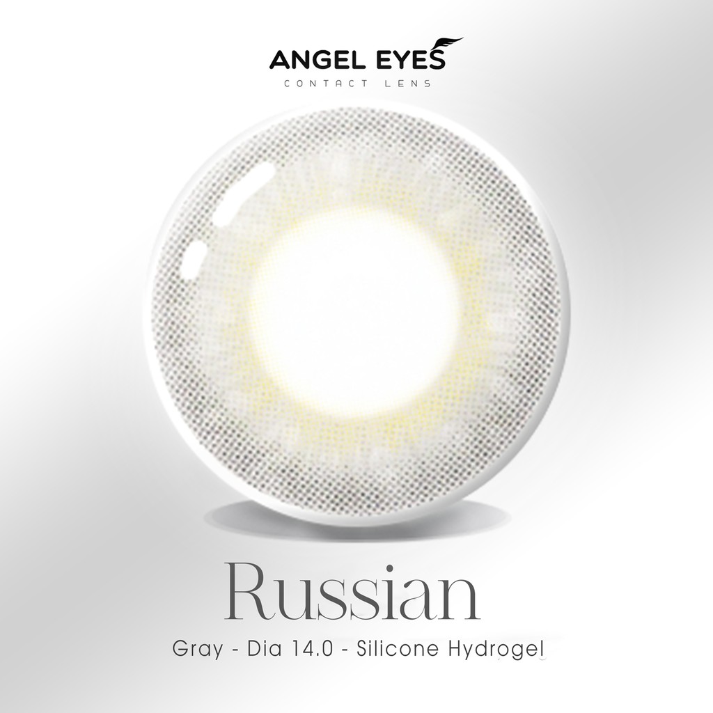 Lens xám tây Russian hiệu Angel Eyes chất liệu Silicone Hydrogel cao cấp Hàn Quốc đường kính 14.2mm