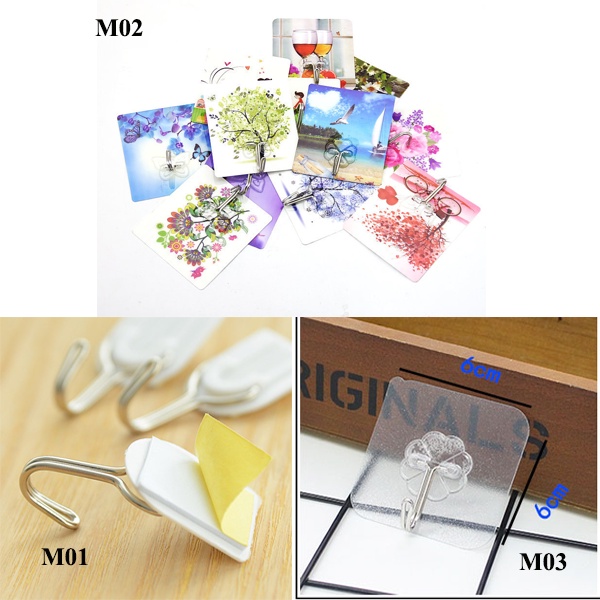 Móc dán tường các loại siêu chắc