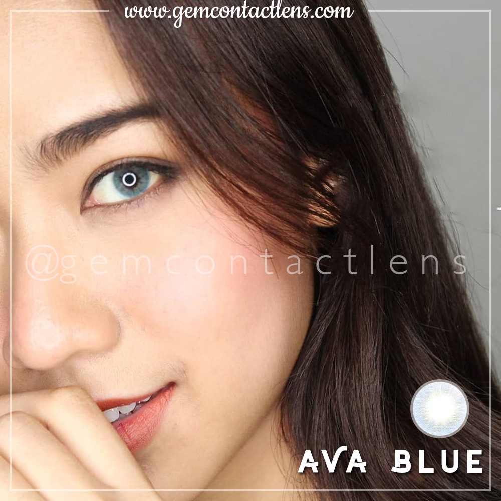 Áp Tròng AVA BLUE - Ẩm Cao 55% - HSD 6 Tháng, Lens Không Viền Không Giãn Đủ Độ Có Lệch Tông Tây Phù Hợp Mắt Nhạy Cảm