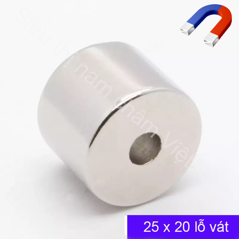 Nam châm dùng hút bi sắt lực hút siêu cường 25x20mm lỗ 6mm