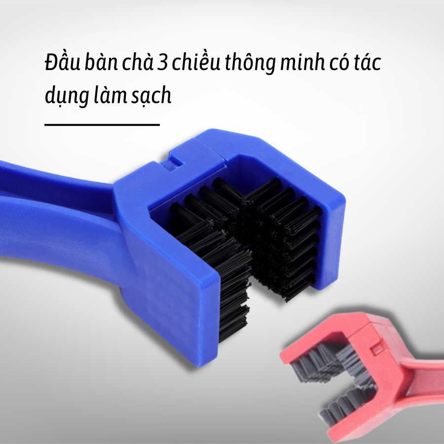 Bàn chải rửa xe 3D vệ sinh sên xích xe máy xe đạp 2 đầu chuyên dụng BC-03
