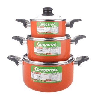 Bộ nồi nhôm 3 chiếc đáy từ (16-20-24cm) Kangaroo KG932