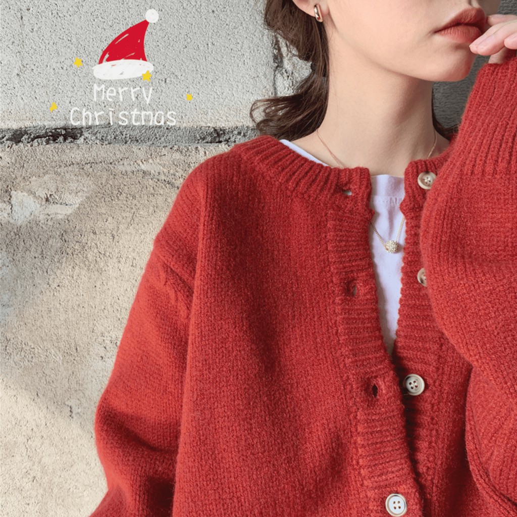 | ÁO KHOÁC LEN ĐAN CARDIGAN CỔ TRÒN VINTAGE HÀN QUỐC