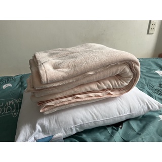 Chăn Tuyết - Chăn Lông Thỏ Thu Đông Muji Blanket Màu Hồng