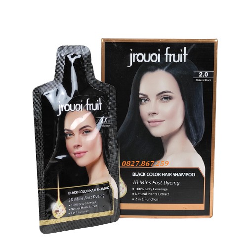 Dầu Gội Là Đen Nâu Jrouoi Fruit Gói 15ml*2 (2.0/3.37/5.75)