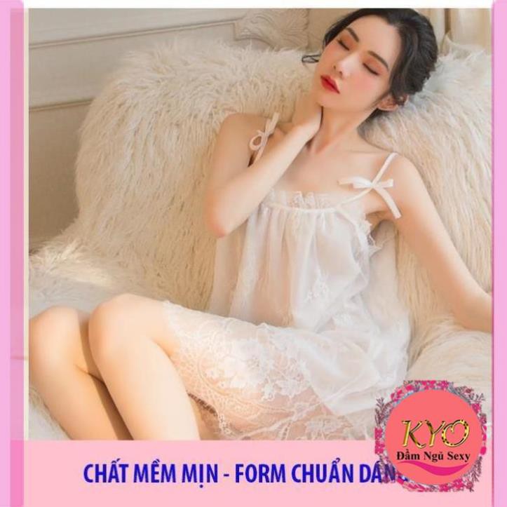 [  Siêu Đẹp- LOẠI I] ♥Ảnh Thật♥4 màu Váy Ngủ Xuyên Thấu B1023 Đầm Công Chúa Voan Ren Cao Cấp Quảng Châu