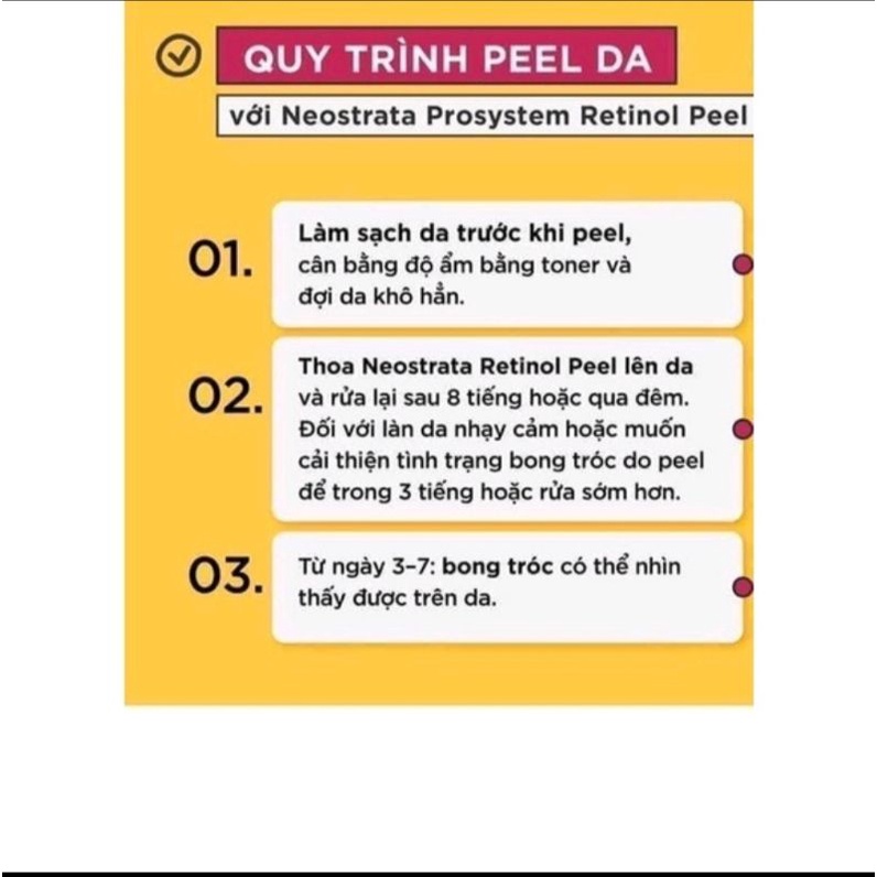 PEEL Da sinh Học tại nhà Neostrata PROCYSTEM RETINOL PEEL, thay da tại nhà Neostrata [ chính hãng ]