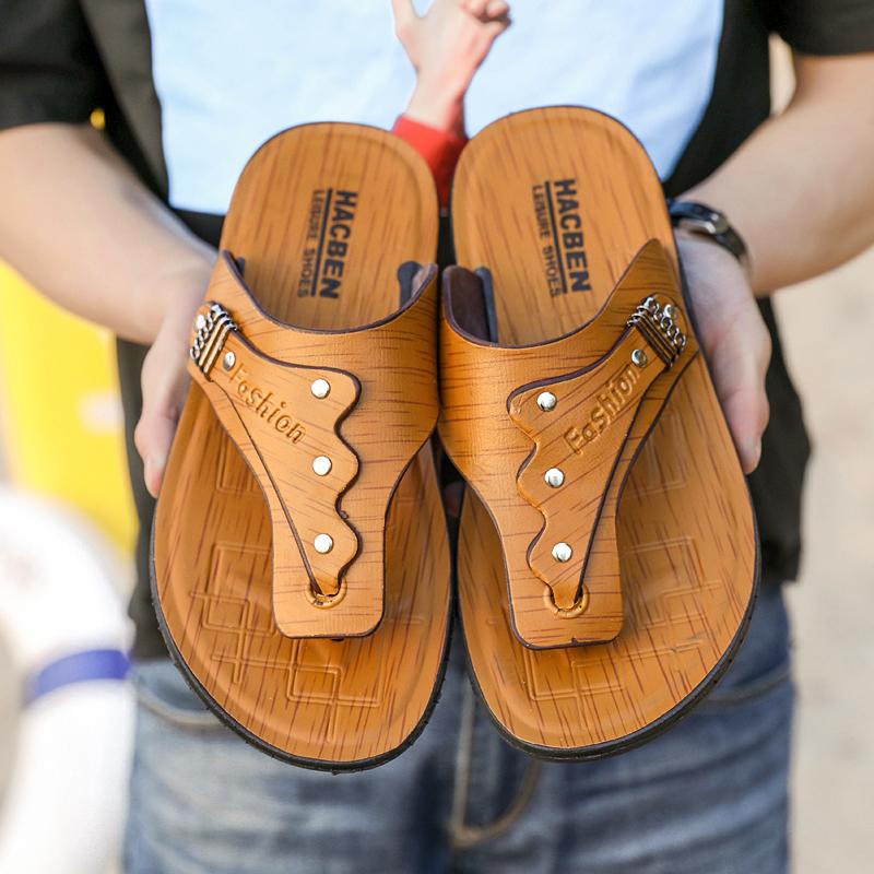Dép da thời trang mùa hè bền bỉ cho nam size 39-44 tùy chọn màu sắc