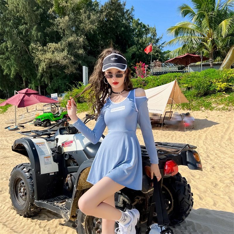 Đồ Bơi Một Mảnh Phong Cách Thể Thao Thời Trang Hàn Quốc Cho Nữ