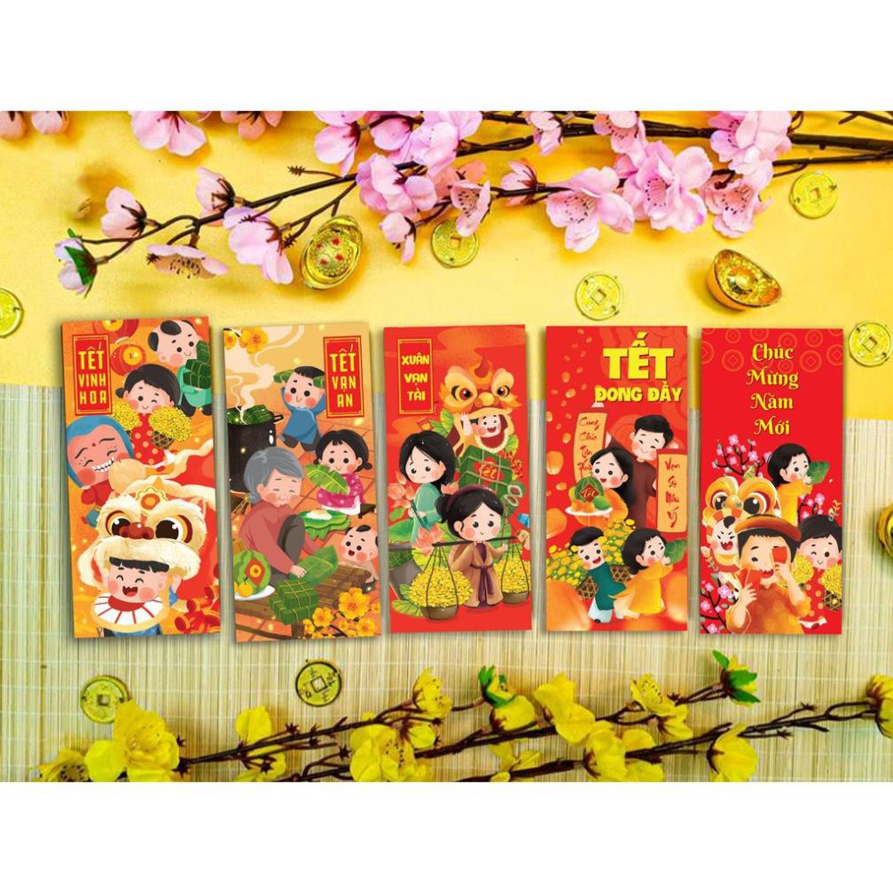 Bộ 15 Lì Xì Tết Vinh Hoa ( Chia Đều Các Mẫu )