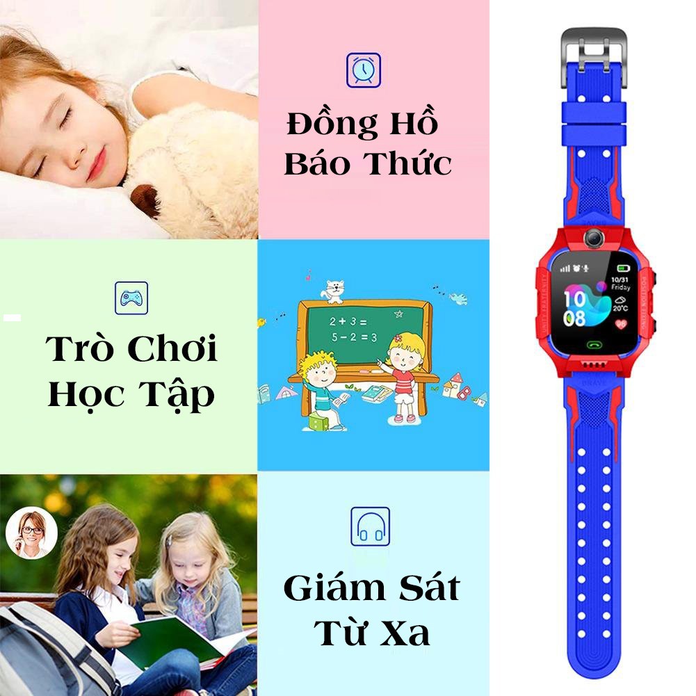 Đồng hồ thông minh trẻ em Z66-Đồng Hồ Định Vị-Lắp Sim,Chống Nước,Có Camera,Chống Mất,Nghe Gọi-Bảo Hành 12 Tháng