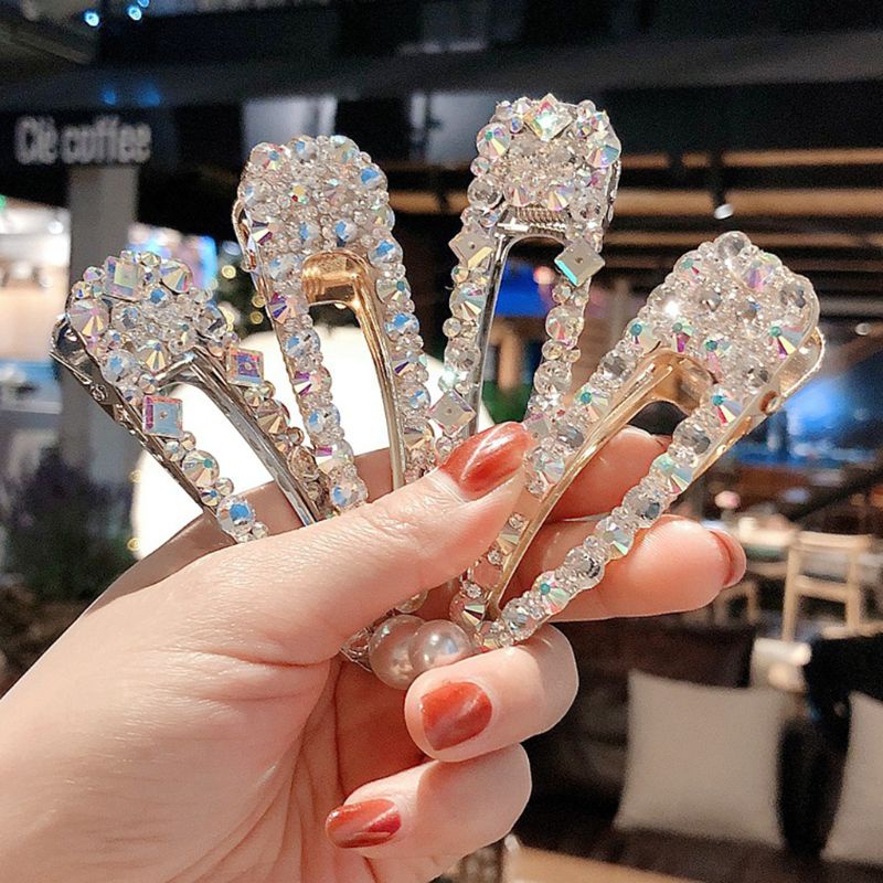 Kẹp Tóc Đính Kim Cương Giả Lấp Lánh Phong Cách Hàn Quốc