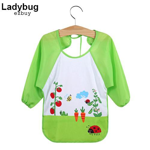 Tạp dề tay dài họa tiết hoạt hình chống nước tiện dụng cho bé