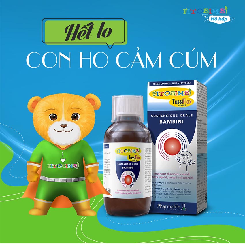 FITOBIMBI TUSSIFLUX JUNIOR hỗ trợ giúp giảm các triệu chứng ho, ho có đờm 200ml , Cvspharmacy