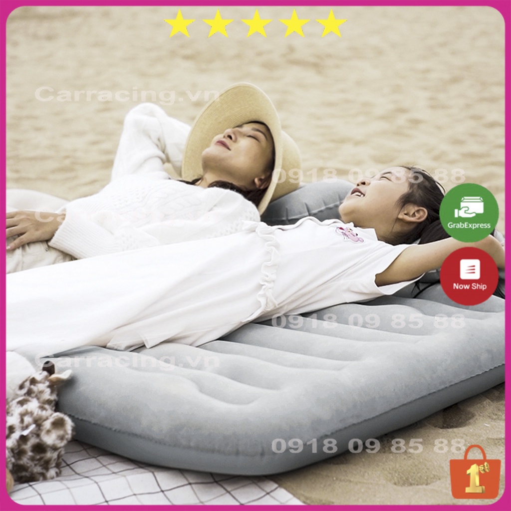 Nệm hơi ô tô CARRACING đệm hơi ô tô vải nhung cao cấp có vân lướt sóng 5 - 7 chỗ, có ô để đồ. Tặng bơm hơi và bộ vá | BigBuy360 - bigbuy360.vn