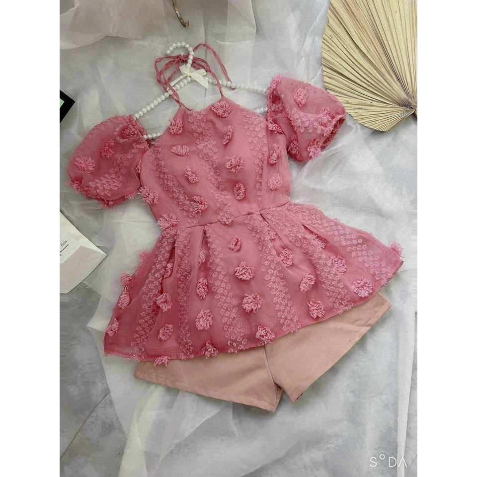SET ĐỒ NỮ CỔ YẾM PHỐI BẸT VAI SIÊU DỄ THƯƠNG, HÀNG QUẢNG CHÂU SIÊU XINH, TÔN DÁNG