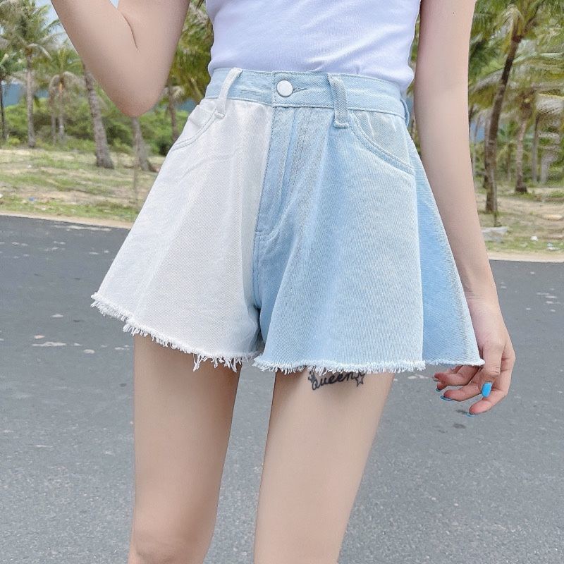 Quần Short Jeans Lưng Cao Thời Trang Cho Nữ