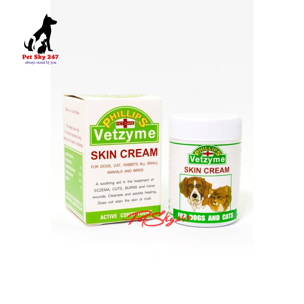 Kem Mỡ Vetzyme Skin Cream Bôi Vi.êm Da Trên Chó Mèo Hộp 50G
