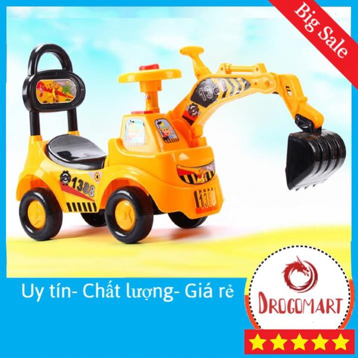 [ Siêu Rẻ ] Xe Cần Cẩu Máy Xúc Chòi Chân Cho Bé - XC1388