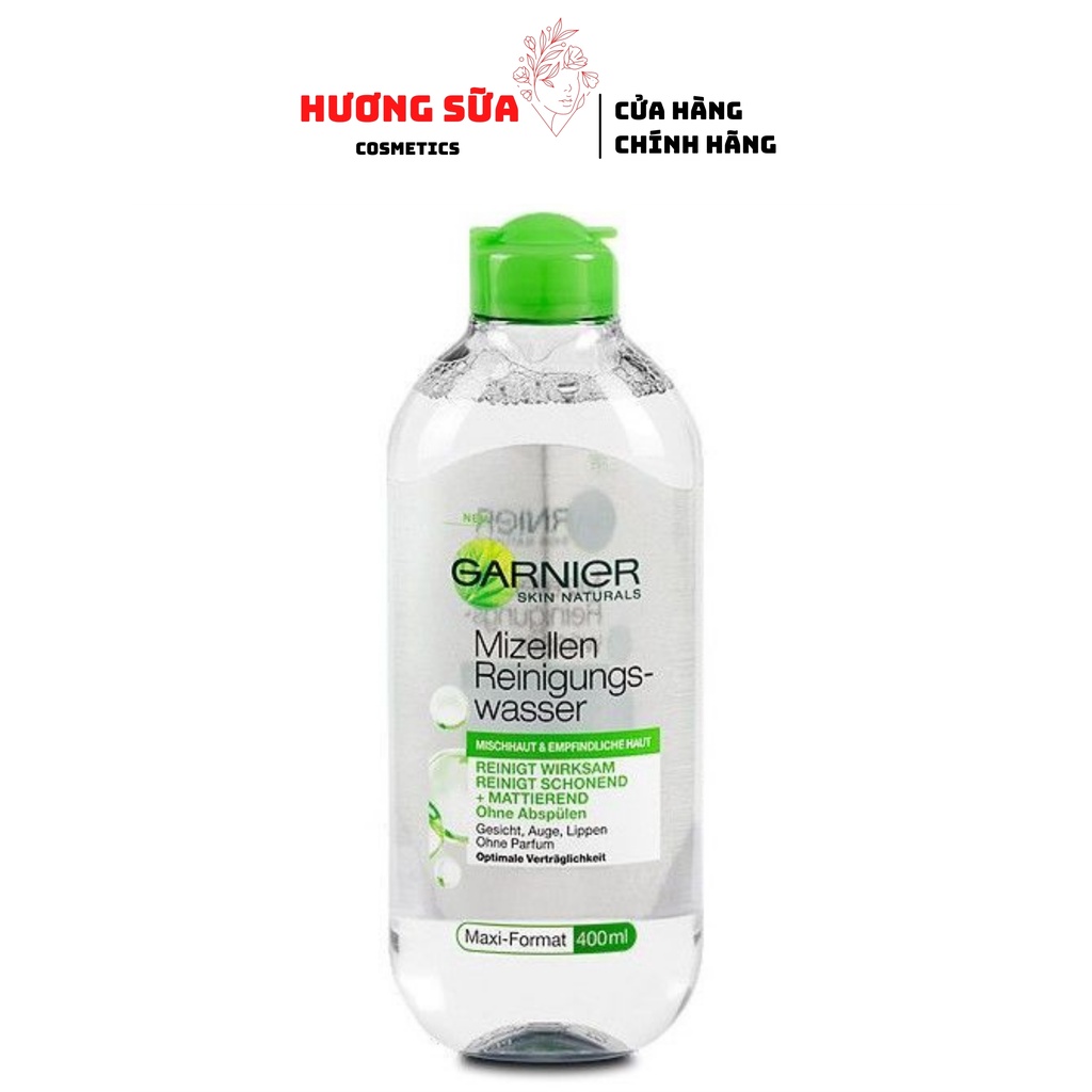 Nước tẩy trang Garnier Micellar Cleansing water 400ml Pháp, Dành cho da dầu mụn,da nhạy cảm,da khô - Hương Sữa Cosmetics