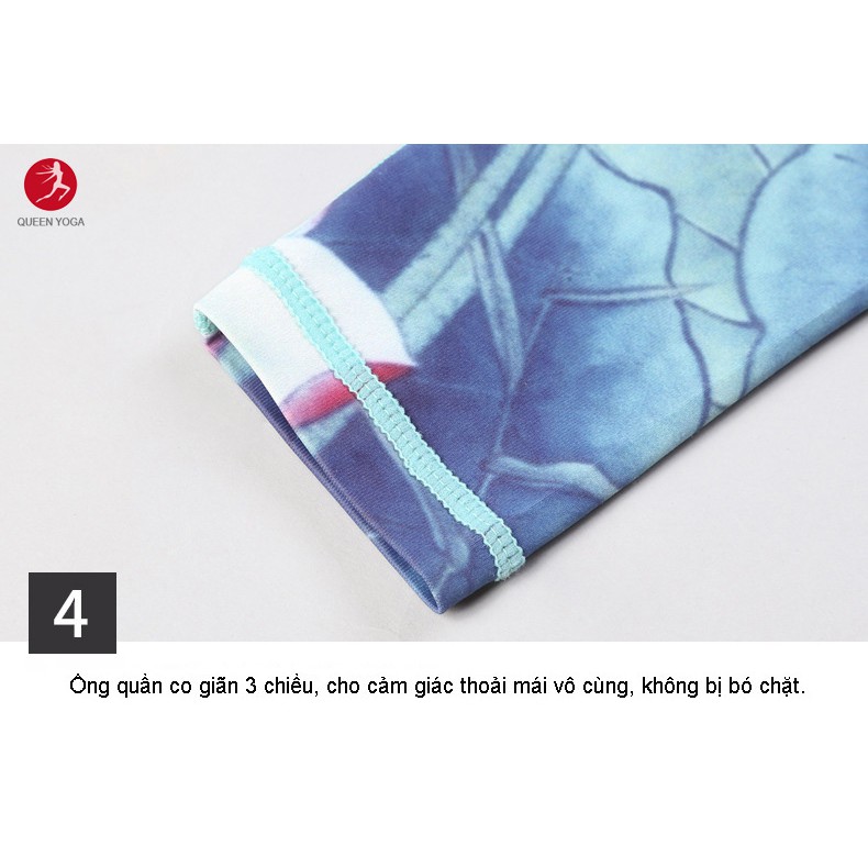 Quần Legging Nữ Tập Yoga In Họa Tiết Hoa Sen YUNGE Cao Cấp Tôn Dáng  KH143