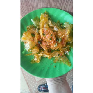 Bánh tráng muối nhuyễn satế