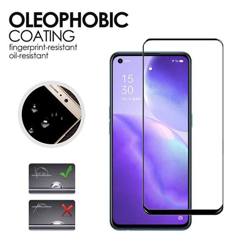 OPPO Reno5 5G Tempered Glass Full Cover Screen Protector OPPO Reno 5 4 Pro A93 A92 A91 A73 A53 A31 Screen Protector and Camera Lens Glass Protector