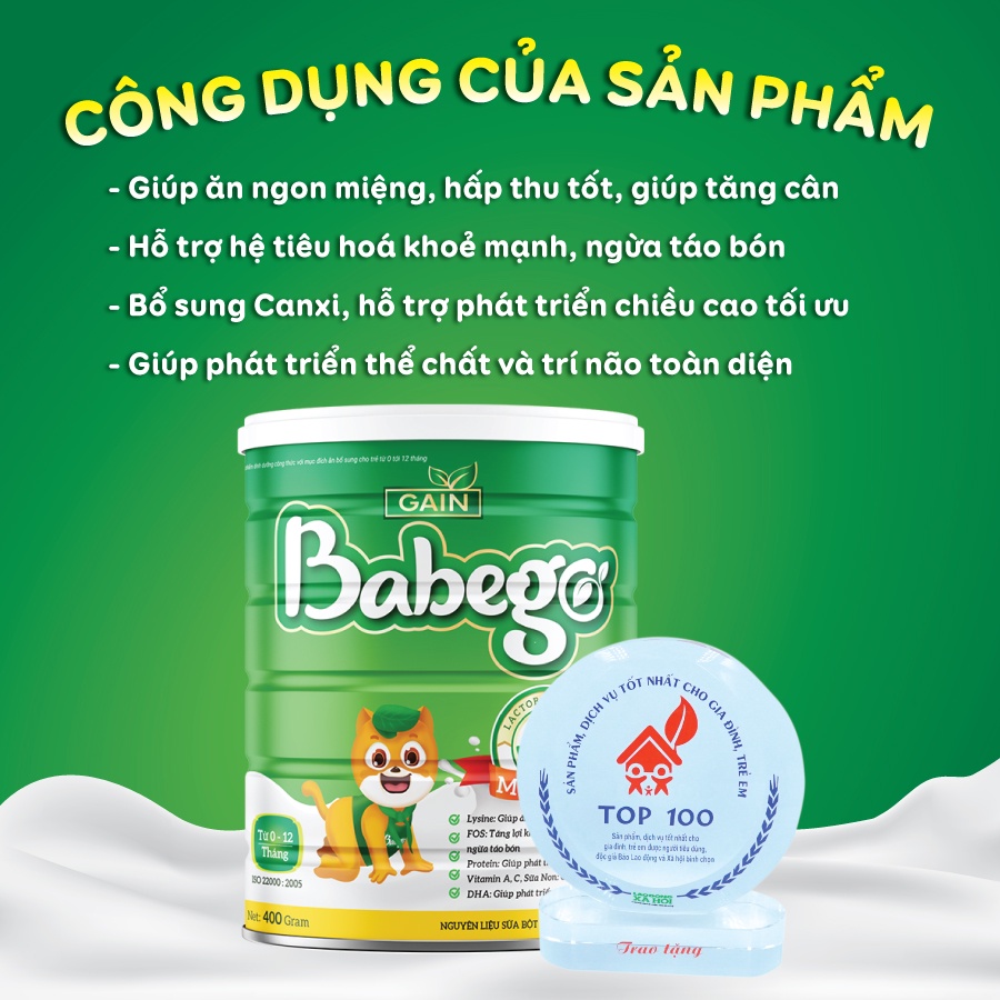 Sữa công thức Babego dành cho bé 400g/lon