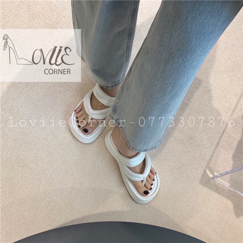 GIÀY NỮ CAO CẤP  LOVIIECORNER - DÉP THỜI TRANG QUAI NGANG XỎ NGÓN PHỒNG- GIÀY ĐẾ XUỒNG 4-5 PHÂN D220869