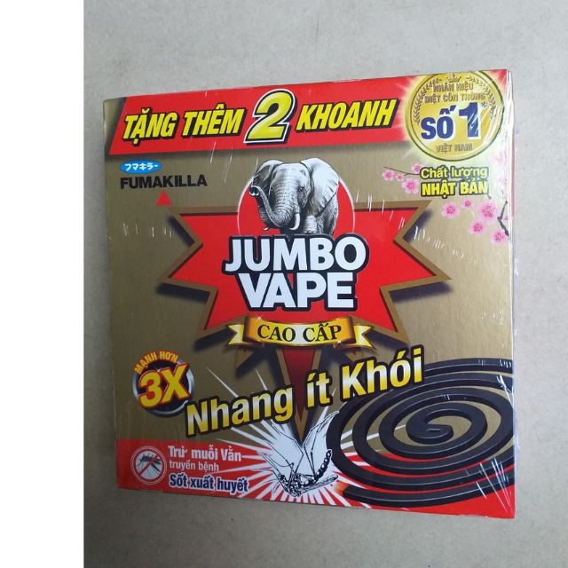Combo 5 hộp Nhang muỗi it khói JUMBO VAPE , hộp 10 khoanh