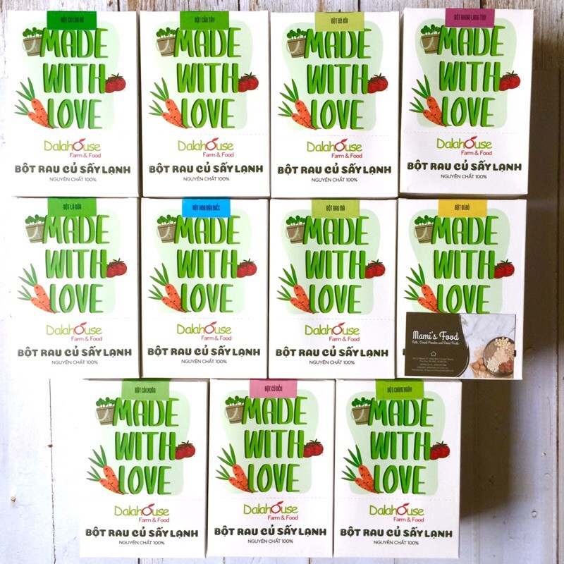 Bột rau củ nguyên chất sấy lạnh DALAHOUSE, giữ nguyên hàm lượng dinh dưỡng, gói nhỏ 10g | BigBuy360 - bigbuy360.vn
